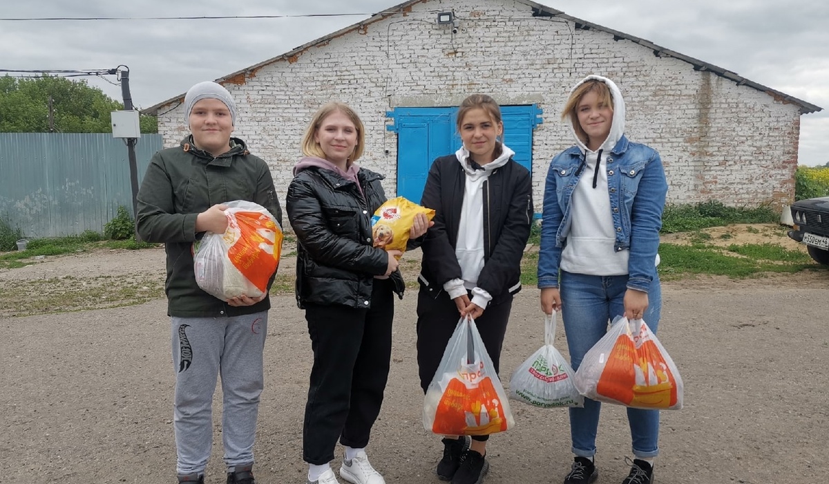 Курские школьники сдали макулатуру и купили корм для бездомных животных