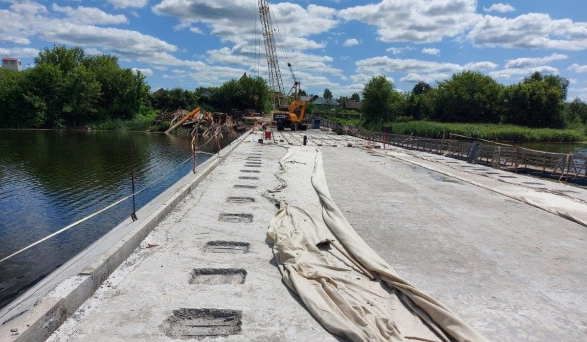 В Курской области на 85% завершили строительство низководного моста