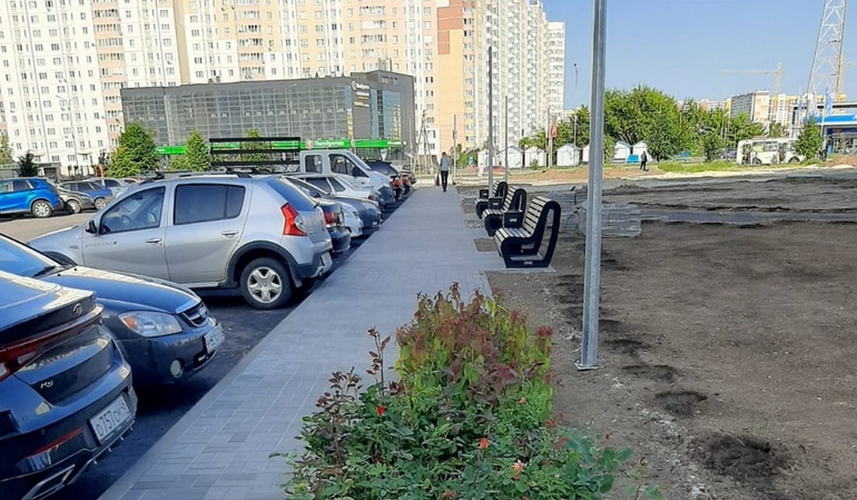 В Курске на проспекте Клыкова приступили к озеленению сквера 