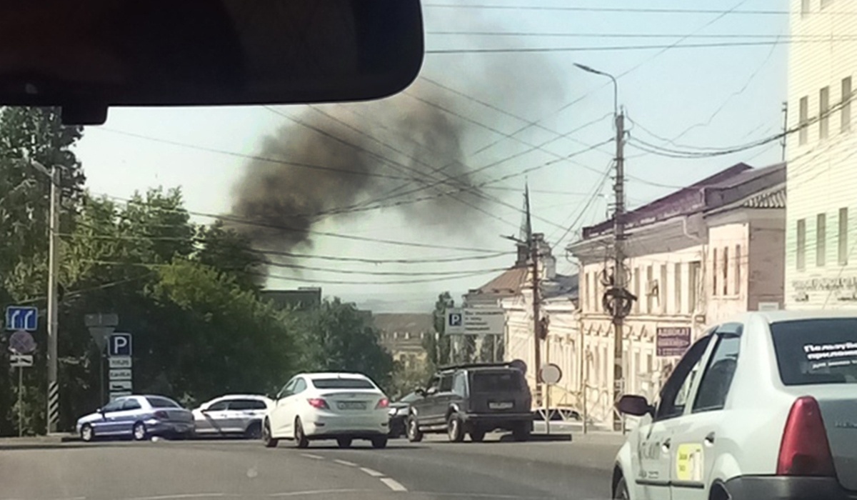 Жителей Курска напугал пожар в здании мужской гимназии