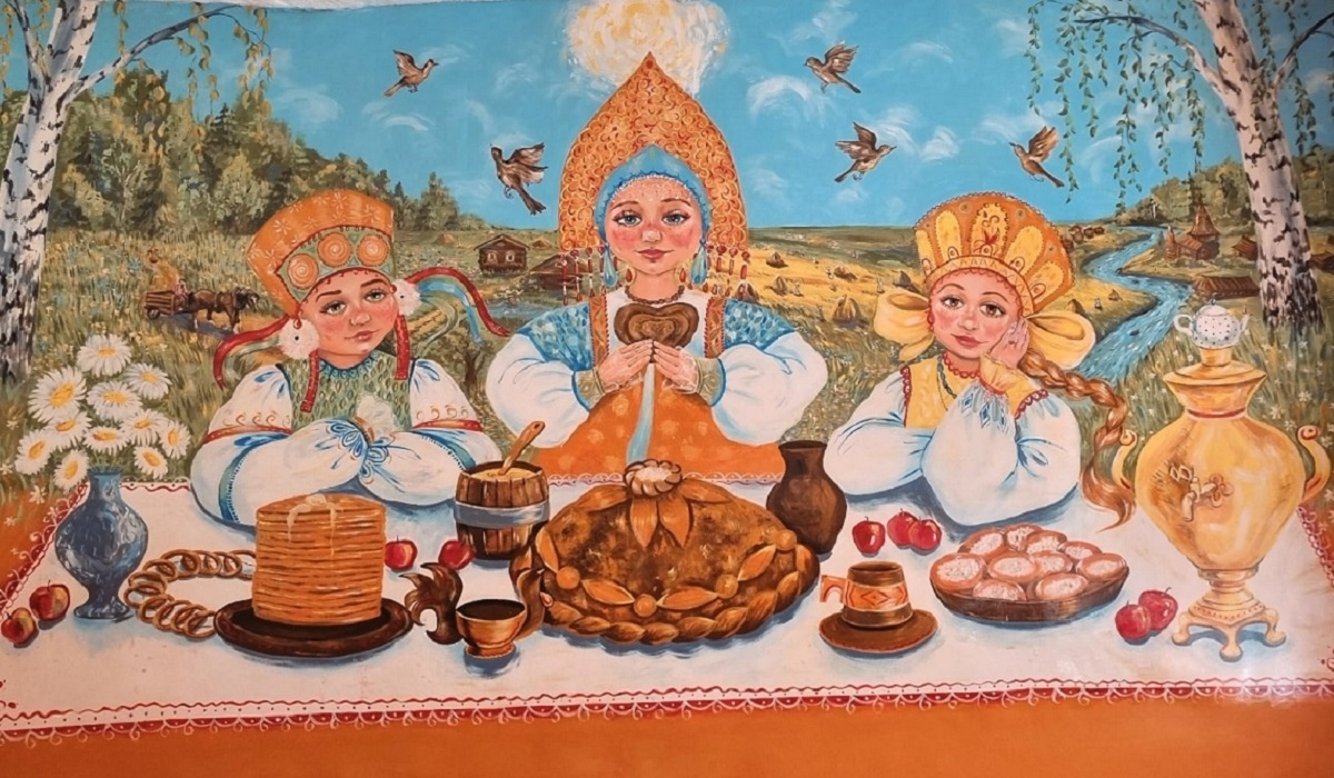 Курская учительница за полмесяца превратила стену сельской школы в картину
