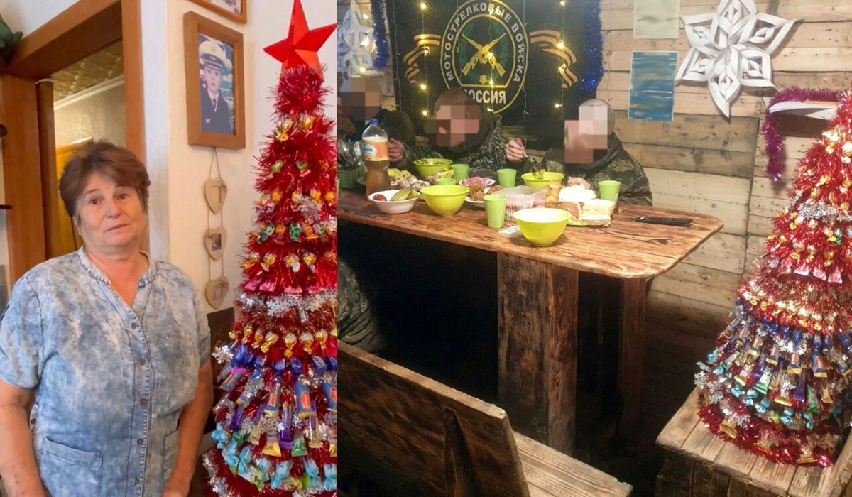 Курская пенсионерка отправила солдатам в зоне СВО самодельную елочку из конфет