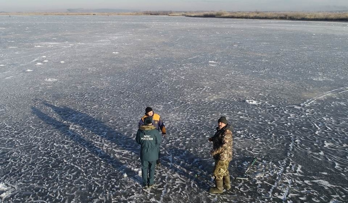 Ледовую обстановку на Курском водохранилище проверили с помощью беспилотников