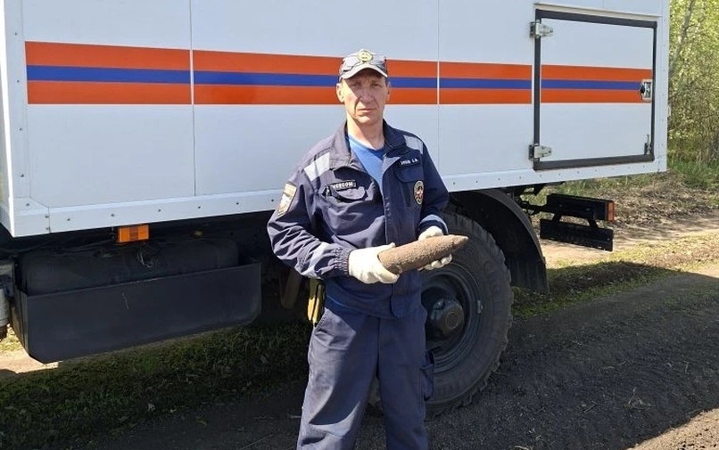 В Курской области обнаружили артиллерийский снаряд времен ВОВ