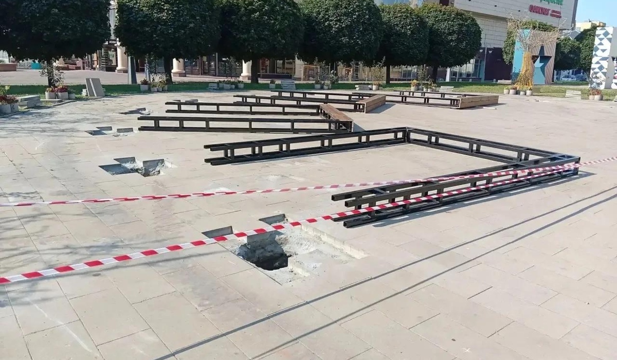 На Театральной площади в Курске появится новая зона отдыха с качелями