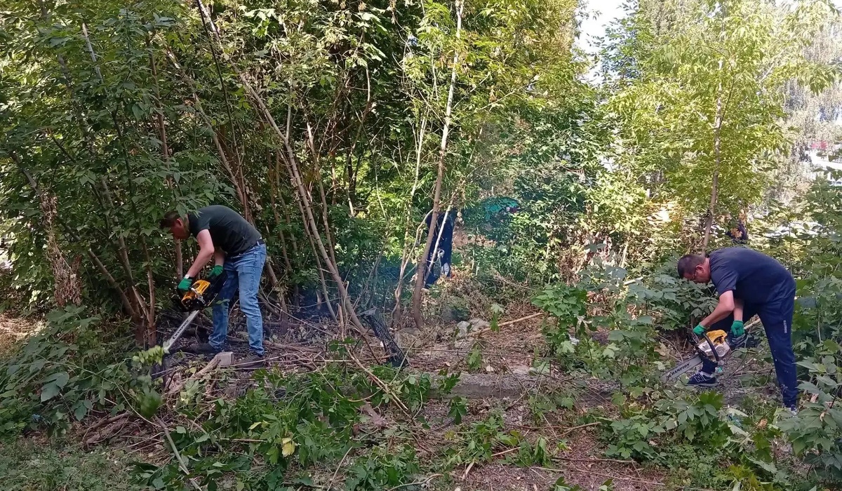 В Железнодорожном округе Курска прошел субботник